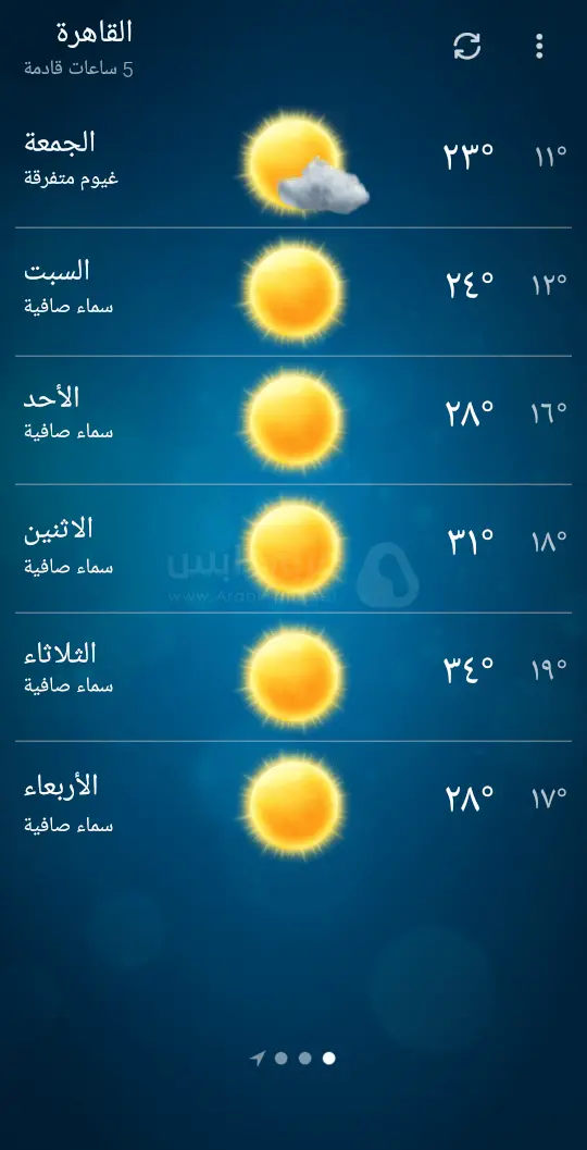 برنامج الطقس للاندرويد