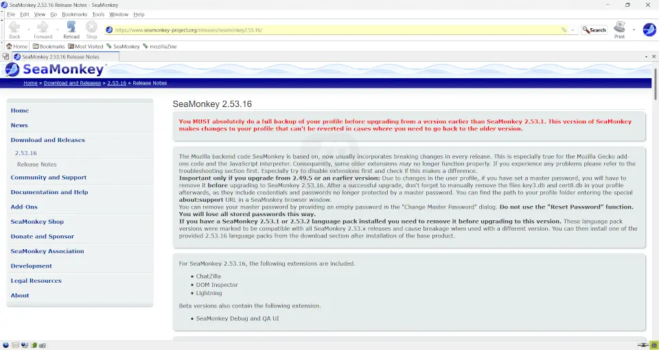 متصفح SeaMonkey