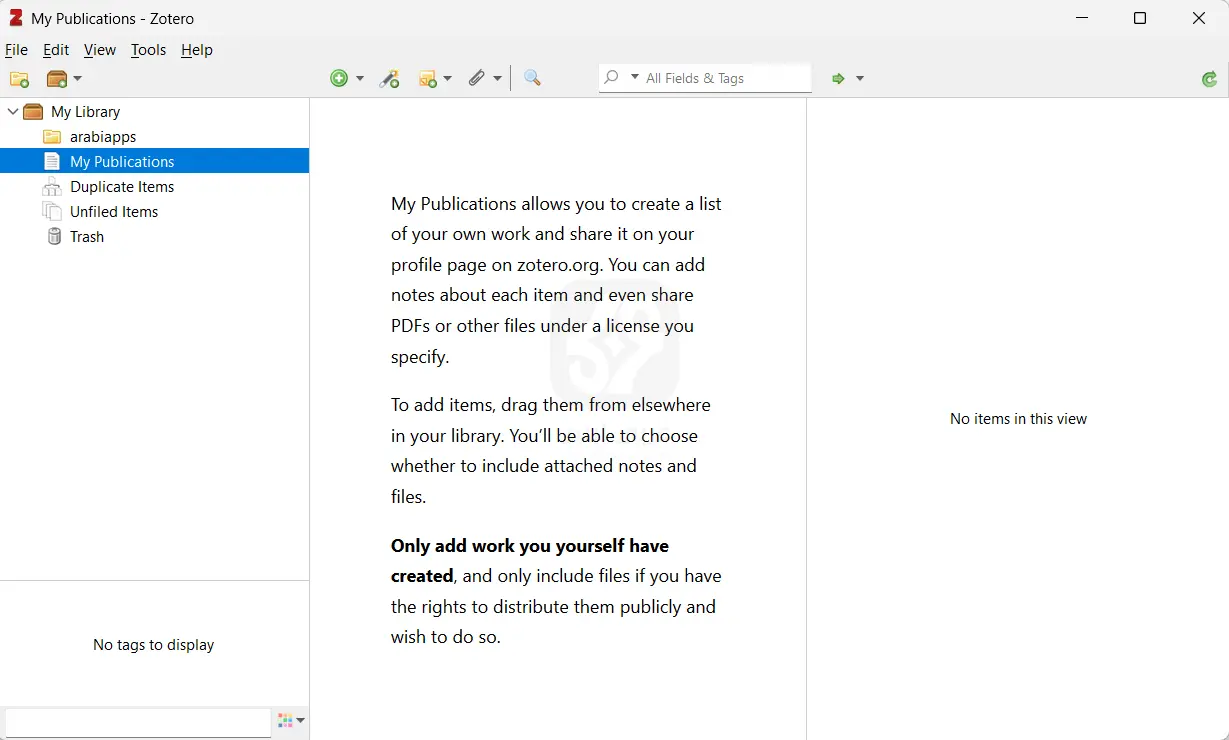 Zotero للكمبيوتر