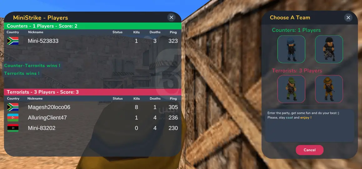 لعبة ميني سترايك