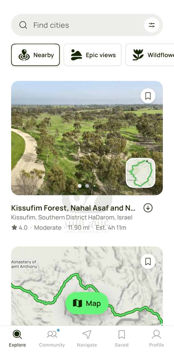 AllTrails للايفون