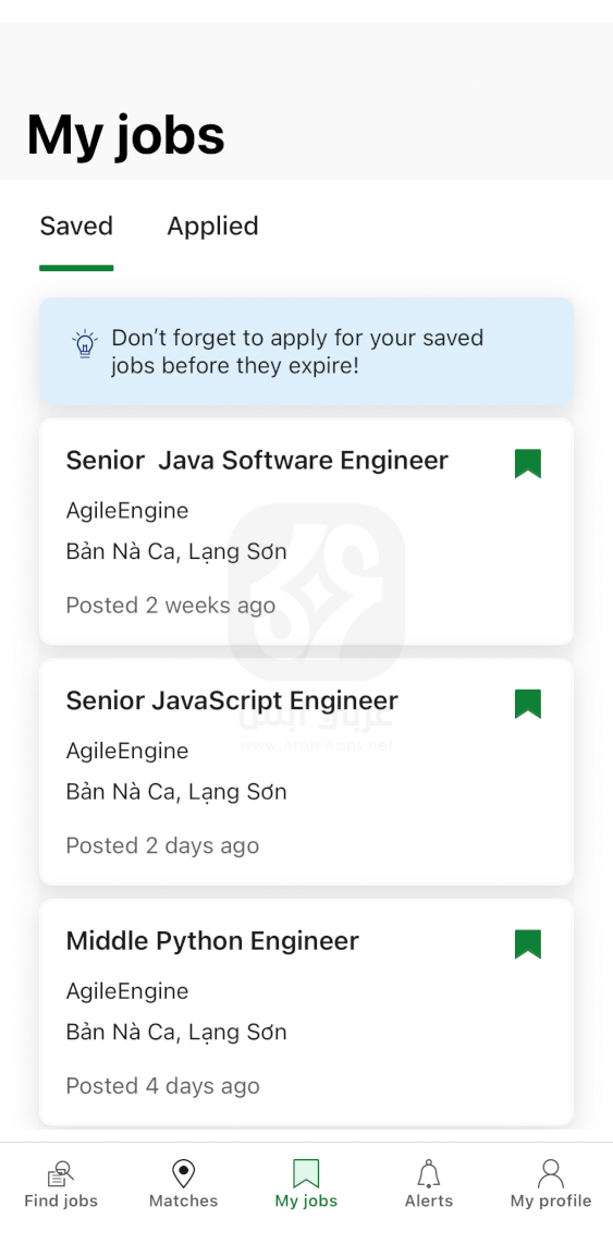 تطبيق JobStreet للايفون